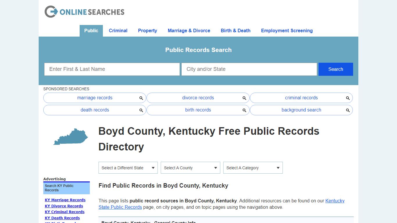 Boyd County, Kentucky Public Records Directory