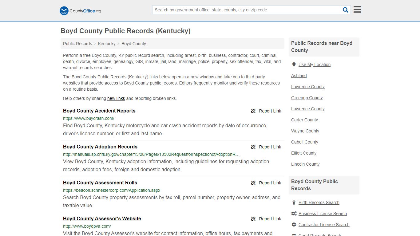 Public Records - Boyd County, KY (Business, Criminal, GIS, Property ...
