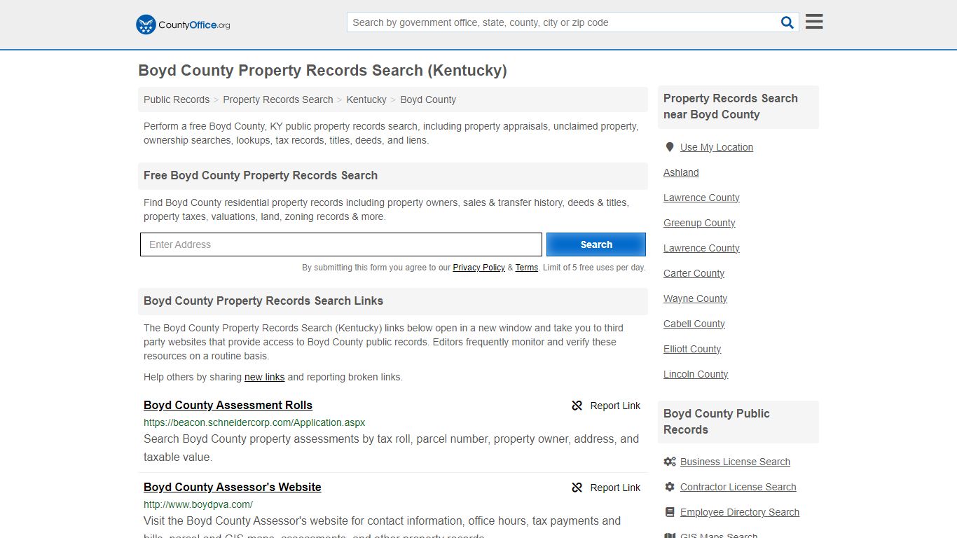 Boyd County Property Records Search (Kentucky) - County Office